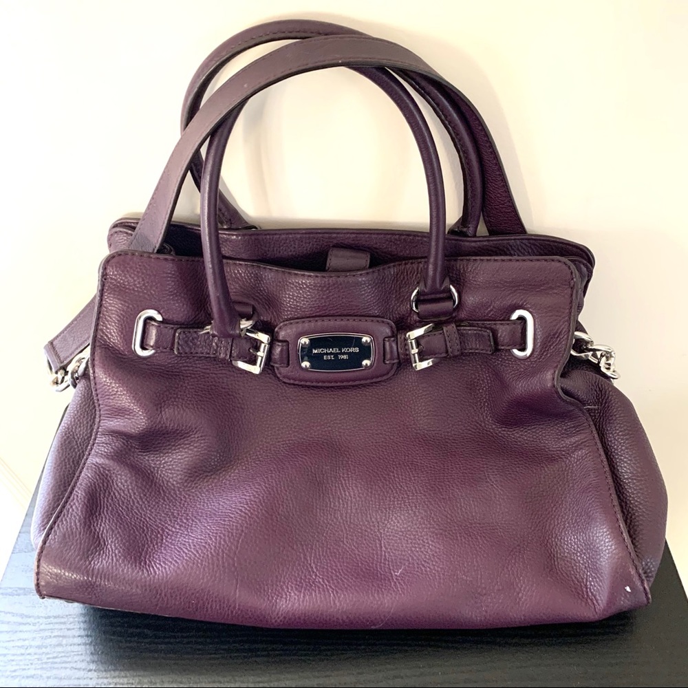Michael Kors Purple Hamilton Purse Satchel